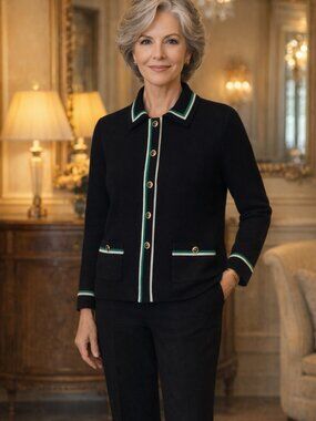 St John Knit Collection by Marie Grey Santana knit Womens Cardigan Sz 10